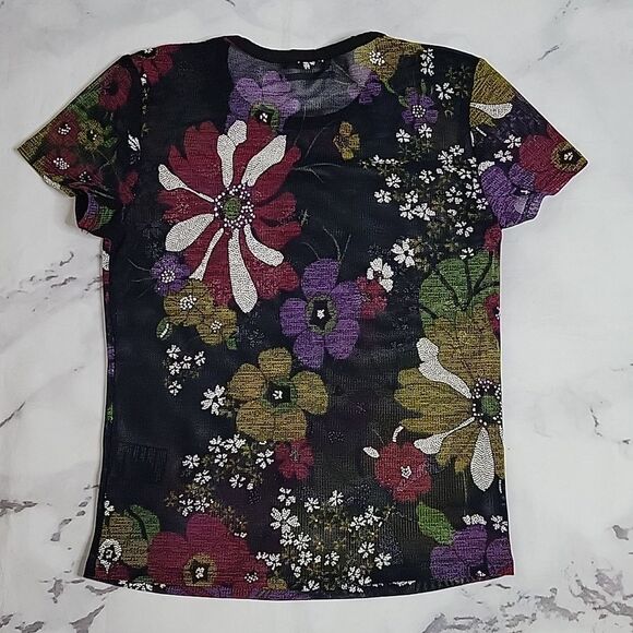 Urban Outfitters Black Floral Mesh Tee - Picture 5 of 5